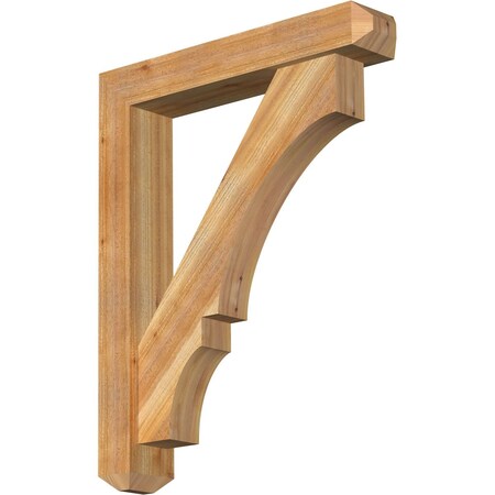 Ekena Millwork Balboa Craftsman Rough Sawn Bracket w/ Offset Brace, Western Red Cedar, 6"W x 32"D x 40"H BKT0604X32X40BOA04RWR